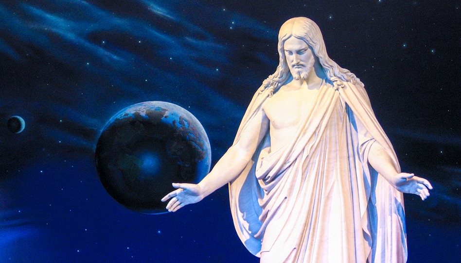 Socha Ježíše Krista v návštěvníckém cestu Temple Square