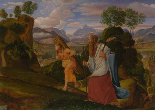 Abraham jde s Izakem na kopec