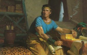 Mormon sepisuje zaznamy na zlate desky