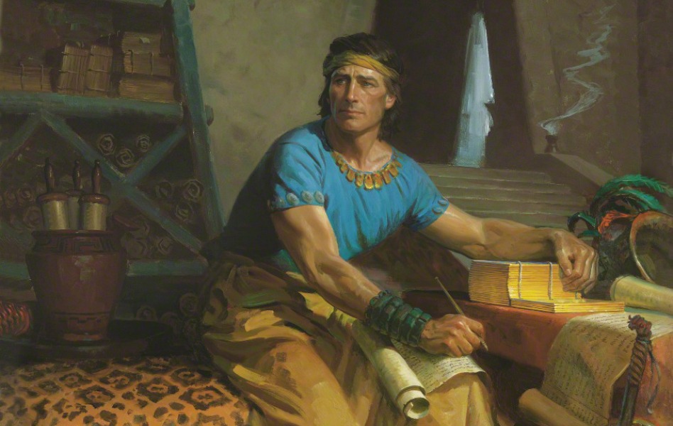 Mormon sepisuje zaznamy na zlate desky